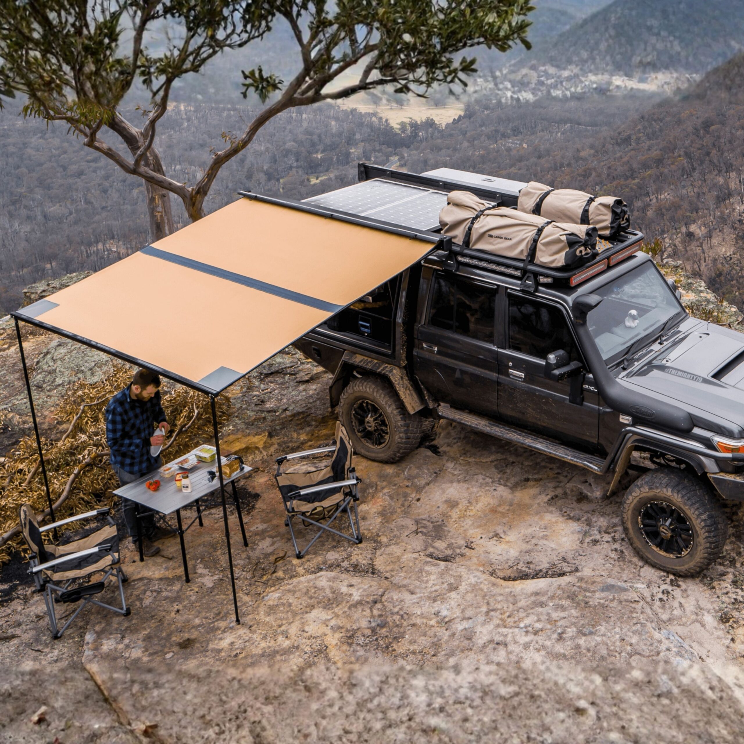 Professional ARB Awning installation on 4WD vehicle