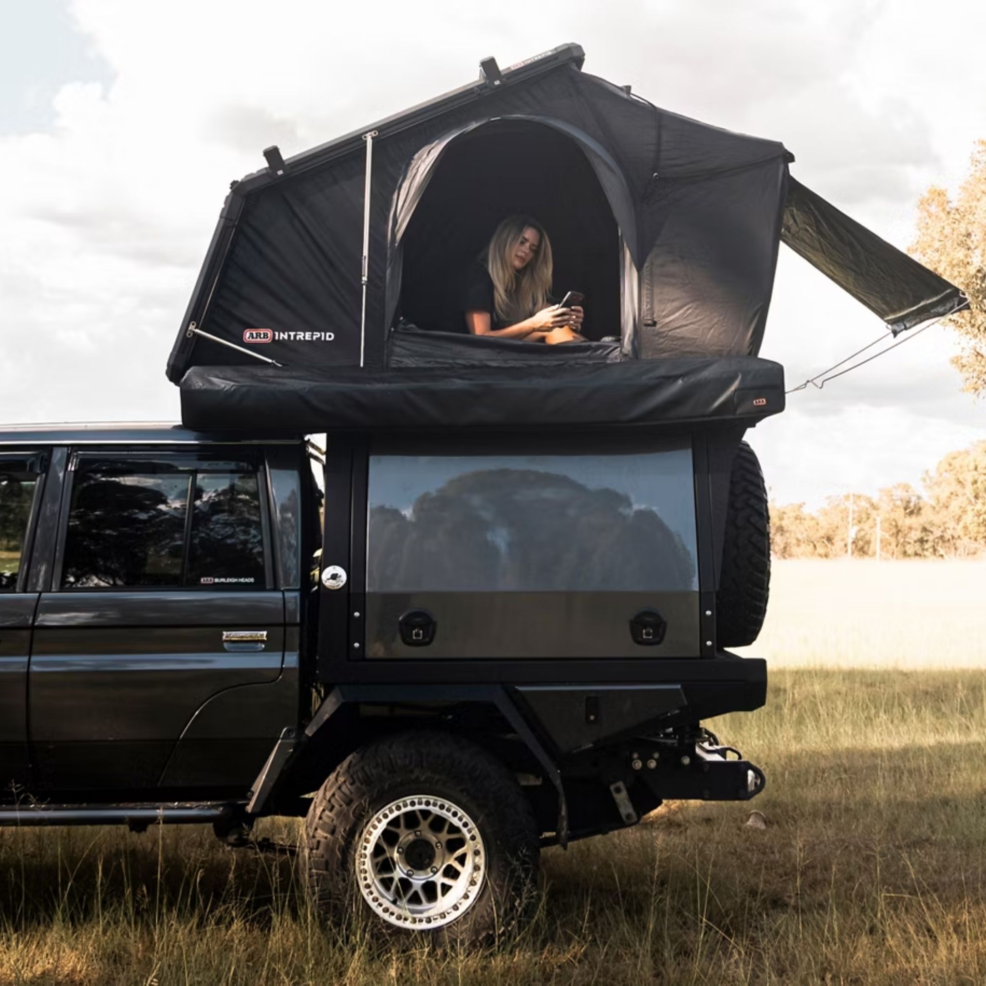 ARB Intrepid Rooftop Tent slimline hardshell tent fitted to 4WD vehicle